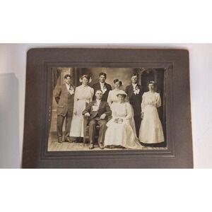 Victorian Cabinet Card Wedding Party 8 X 6